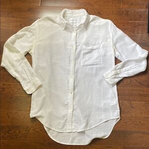 Community | Aritzia Size XS Oversized Linen Cotton Long Sleeve White Button Down